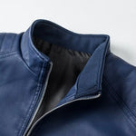 Stand Collar Leather Jacket Men'S Fashion Jacket 2024 Casual Men Leather Jacket Slim Korean Version Handsome Men'S Clothing