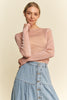 Davi & Dani Glitter Mesh Lettuce Hem Long Sleeve Top