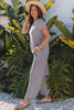 Wild Wind Solid Corded Knit Short Sleeve T Shirt and Wide Leg Pants Set