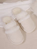 Contrast Faux Fur Round Toe Slippers