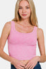Zenana Washed Ribbed Scoop Neck Wide Strap Tank