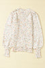 Dark Pink Colorful Spots Knitted V Neck Casual Sweater