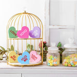 Valentines Day Decor Candy Heart Table Decorations Sign, 6 Pcs Valentines Day Wooden Tiered Tray Decor, Classic Valentines Day Decorations for the Home Table Decor Valentines Day Gifts