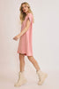 Umgee Peace Plaid Applique Short Sleeve Mini Dress