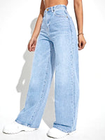 2024 New Women'S Wear European and American Loose Denim Wide Leg Pants Slimming High Waist All-Match Jeans for Women