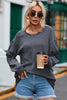 Gray Valentine Sequin XOXO Corded Crew Neck Sweatshirt