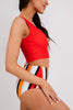 Leopard Square Neck Sleeveless Fashion Print Tankini Set