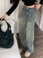 Y2K Baggy Wide Leg Jeans Women Vintage Streetwear Washed Denim Pants Grunge Basic Slouchy Blue Trousers Femme Autumn