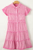 Collared Neck Button Down Mini Denim Dress