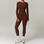 Tight-fitting Brushed Yoga Suit Quick-drying Fitness Clothes  Fitness Long Sleeve Tracksuits Sports Suit Gym Top High Waist Leggings Women Sets Yoga Set