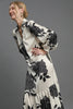 Umgee Ruffle Hem Flower Print Johnny Collar Dress