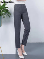 Slim Skinny High Waist Elastic Pencil Pants Overiszed 75Kg Women Ankle-Length Trousers Casual Spring 2024 Office Formal Pantalon