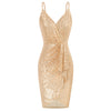 Women's Fashion Temperament Camisole V-neck Sequins Skinny Sheath Evening Dress