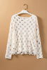 Cutout Round Neck Dropped Shoulder Knit Cover Up