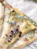 Floral Embroidery Lingerie Set Women Sheer 2-Piece Boho Bra + Panty Underwear Set Intimates