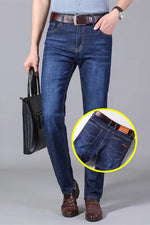 Men'S Jeans Summer Thin Pants Straight Blue Jean Baggy Casual Work Denim Pant High Elasticity Wide Leg Business Male