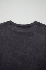 Medium Grey Vintage Cheetah Printed Mineral Wash Graphic Tee