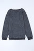 Gray Valentine Sequin XOXO Corded Crew Neck Sweatshirt