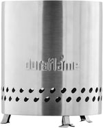 Portable Smokeless Outdoor Fire Pit, Double-Walled Stainless-Steel Design, 19.5