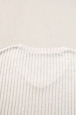 Khaki Ribbed Knit V Neck Slouchy Two-piece Outfit