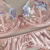 Sensual Women Lingerie Fancy Floral Sheen Silk Underwear Transparent Garter Exotic Sets Fairy Luxury Intimate Goods