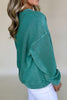 Notched Drop Shoulder Long Sleeve Sweatshirt