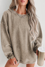 Gray Valentine Sequin XOXO Corded Crew Neck Sweatshirt