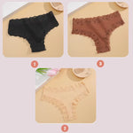 3PCS Lace Seamless Cotton Panties Ribbed Brazilian Pants Low Waist Women Panties Breathable Girls Underwear plus Size Lingerie
