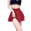 Shorts Pleated Skirts Women Dance Yoga Red Black Mini Drape Pleated High Waist Skirt Female without Lining
