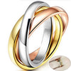 New Triple Interlocked Engagement Rings for Women Stainless Steel Three-In-One Promise Gift for Her Valentines Day