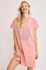 Umgee Peace Plaid Applique Short Sleeve Mini Dress