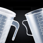 Plastic Graduated Measuring Cup Large Capacity Scale Laboratory Beaker Clear with Lid Transparent Mixing Cup Kitchen Baking