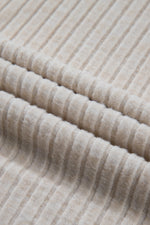 Khaki Ribbed Knit V Neck Slouchy Two-piece Outfit