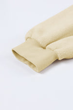 Pink Flap Pocket Drawstring Hood Zip Up Jacket