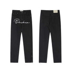 Vintage Washed Lettered Embroidered Baggy Jeans