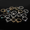Alloy Multiple Shapes 19-Piece Ring Set