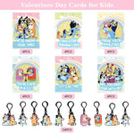 Set of 24 Valentines Cards for Kids, Valentine'S Day Gift with Keychain for Kids Party Favor, Classroom Exchange Prizes