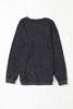 Gray Valentine Sequin XOXO Corded Crew Neck Sweatshirt