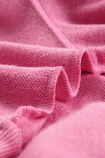 Pink Mineral Wash Sequin Heart Snap Buttons Collared Sweatshirt