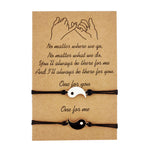 Heart-shaped Sunflower Wax Line Hand-woven Couple Friendship Card Bracelet