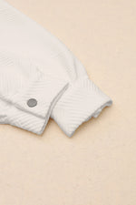 Beige Plus Size Textured Flap Pockets Jacket