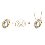 New Triple Interlocked Engagement Rings for Women Stainless Steel Three-In-One Promise Gift for Her Valentines Day