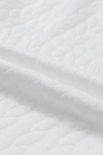 White XOXO Glitter Chenille Cable Knit Pullover Sweatshirt