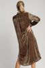 Umgee Texture Curved Hem Button Down Shirt Dress