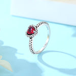 Original 925 Sterling Silver Rings for Women Love Heart Crown Crystals Rose Gold Engagement Wedding Stacking Ring Jewelry Gift