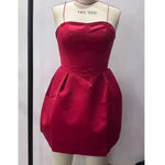 Sexy Strapless Party Dress Women Elegant Backless Sleeveless Slim Puff Pleated Hem Dresses Female 2024 New Evening Club Vestidos