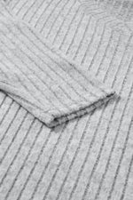 Khaki Ribbed Knit V Neck Slouchy Two-piece Outfit