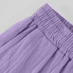 Women'S Summer Elastic Waist Solid Color Cotton and Linen Wide Leg Loose Nine-Point Pants Pants for Women Women’S Pants