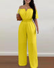 Summer Elegant off Shoulder Women'S Jumpsuit 2024 Fashion Trend Casual Short Sleeve Wide Leg Pants Jumpsuits for Women Overalls