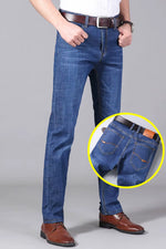 Men'S Jeans Summer Thin Pants Straight Blue Jean Baggy Casual Work Denim Pant High Elasticity Wide Leg Business Male